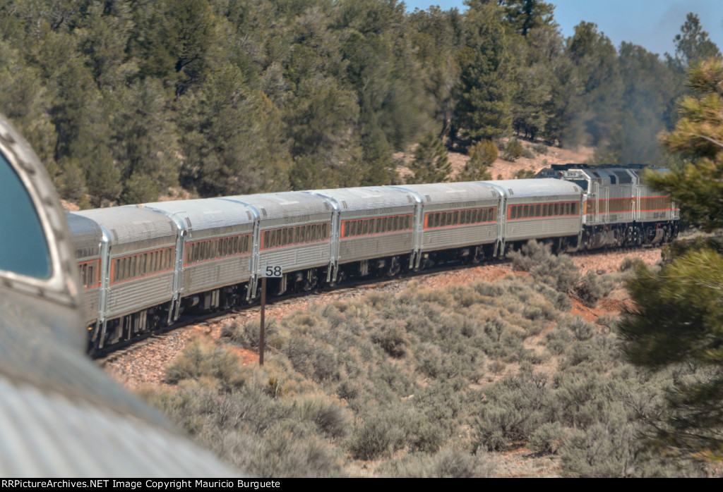 Grand Canyon Railway traveling to the Canyon